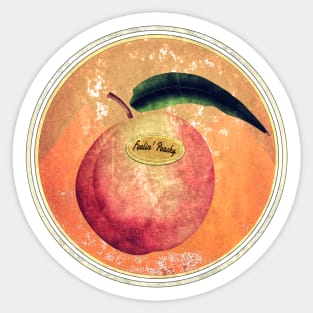 Feelin' Peachy, feel good retro, distressed style, vintage design Sticker